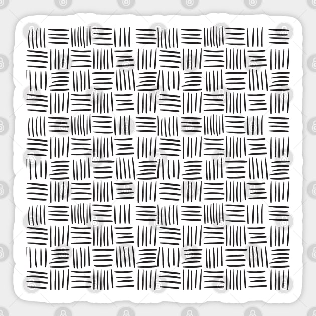 Monochrome Square Stripes Pattern Sticker by Patternos